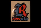 REWステッカー R LOGO オレンジ 17.2×18