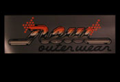 REWステッカー R REAL LOGO オレンジ 27.2×8.3