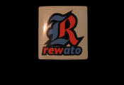 REWステッカー R LOGO オレンジ 14.4×15.4