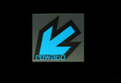 REWステッカー r NEW ARROW LOGO BLUE×BLACK 13.6×12.8