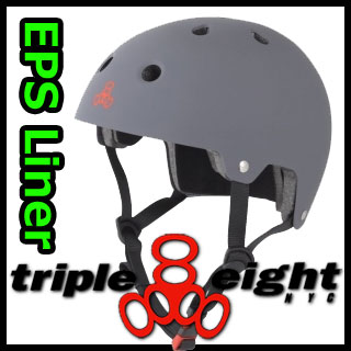 TRIPLE EIGHT ヘルメット DUAL CERTIFIED EPS LINER GUNMATTE